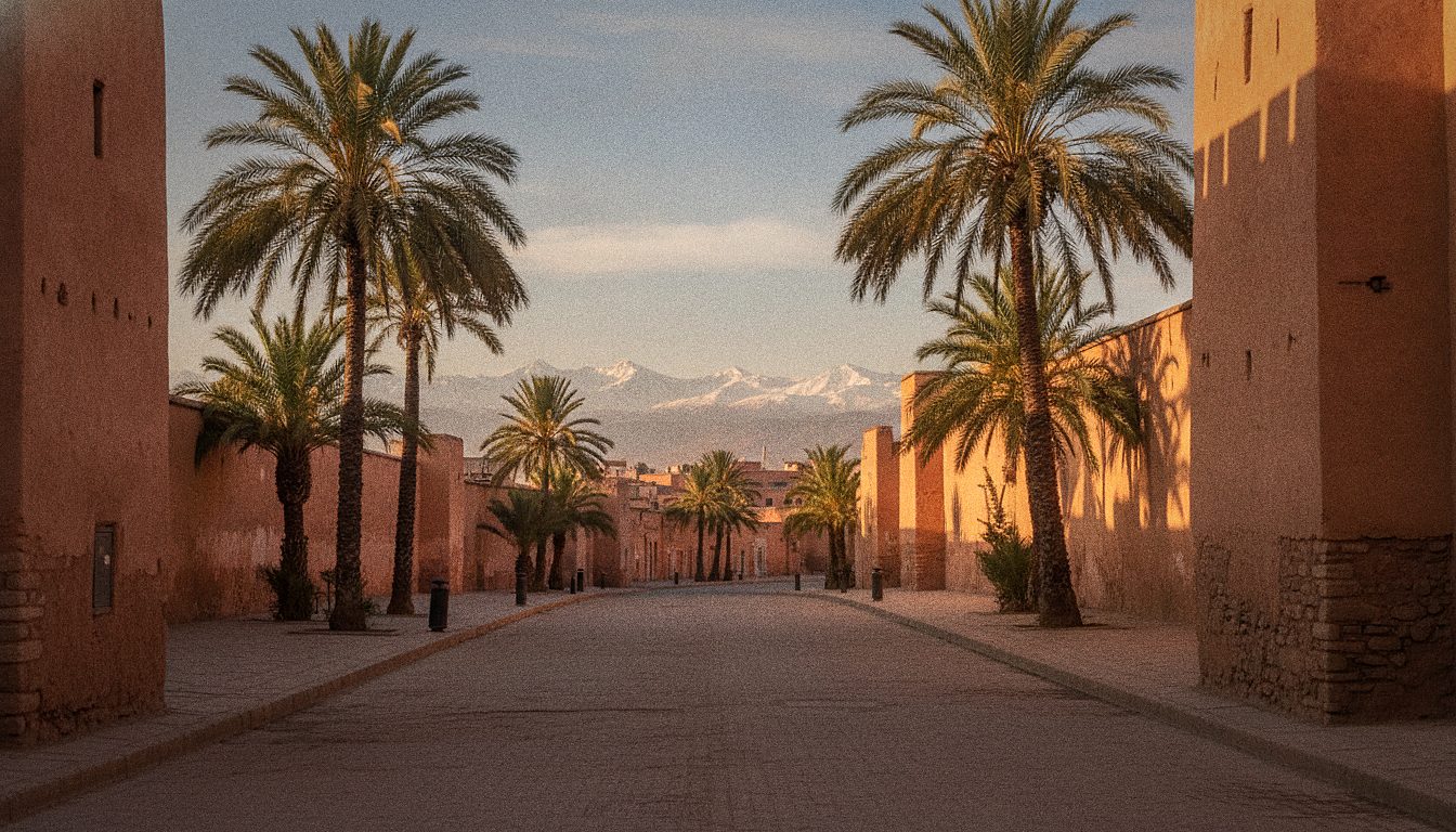 Rue animée de la médina de Marrakech